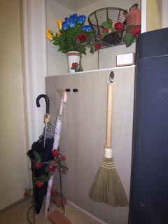 玄関の薔薇の花